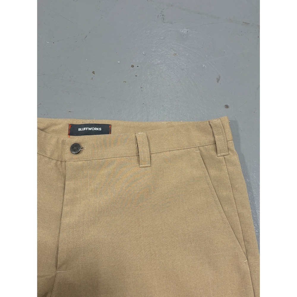 Bluffworks Original Relaxed Fit Travel Pants Mens 36x30 Khaki Tan Polyester NYC